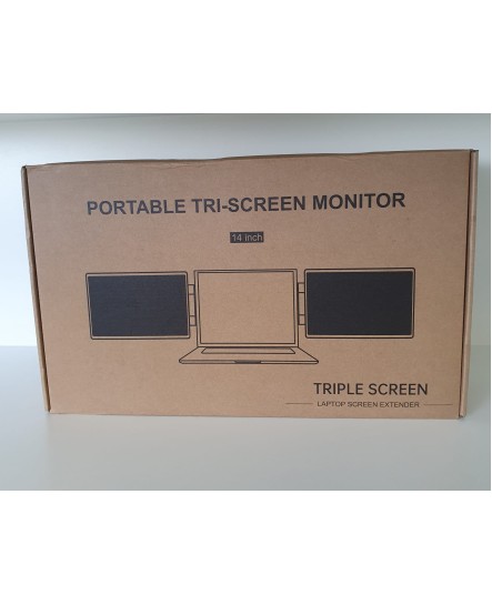 14-Inch Triple Portable LCD Monitor IPS Panel 1920*1200P Tri Extender Laptop Patent Design Dual Type-c USB 3.0 Display