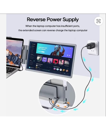 14-Inch Triple Portable LCD Monitor IPS Panel 1920*1200P Tri Extender Laptop Patent Design Dual Type-c USB 3.0 Display