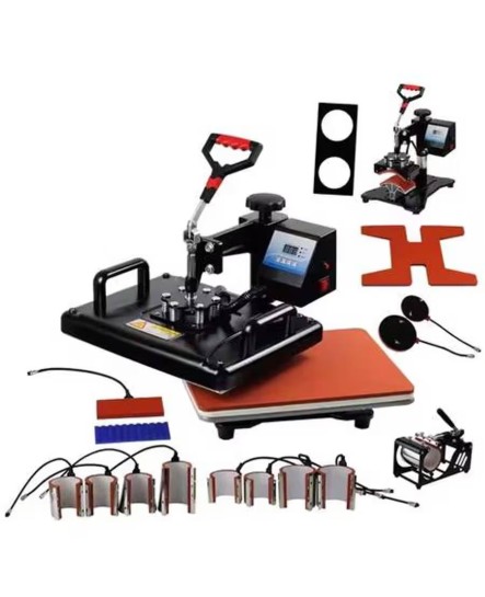 15-in-1 Heat Press Multifunctional Machine with Swivel Arm & LCD Display