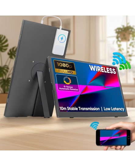 15.6 Inch Wireless Monitor Portable FHD 1080P IPS HDR Built-in Speaker OEM ODM Service