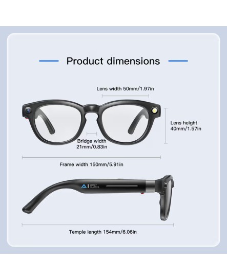 2026 Smart AI Glasses 8MP Camera Photo Video Recording with Automatic Color-changing Lenses Smart Wearable Headset 