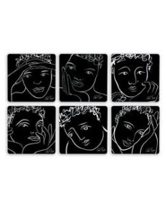 Carrol Boyes Black Coasters set of 6