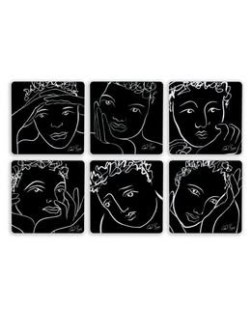 Carrol Boyes Black Coasters set of 6