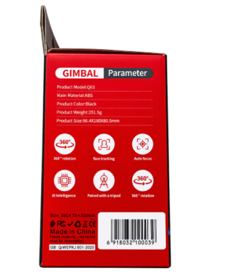 Gimbal Parameter 360degree Smart Auto Face Tripod